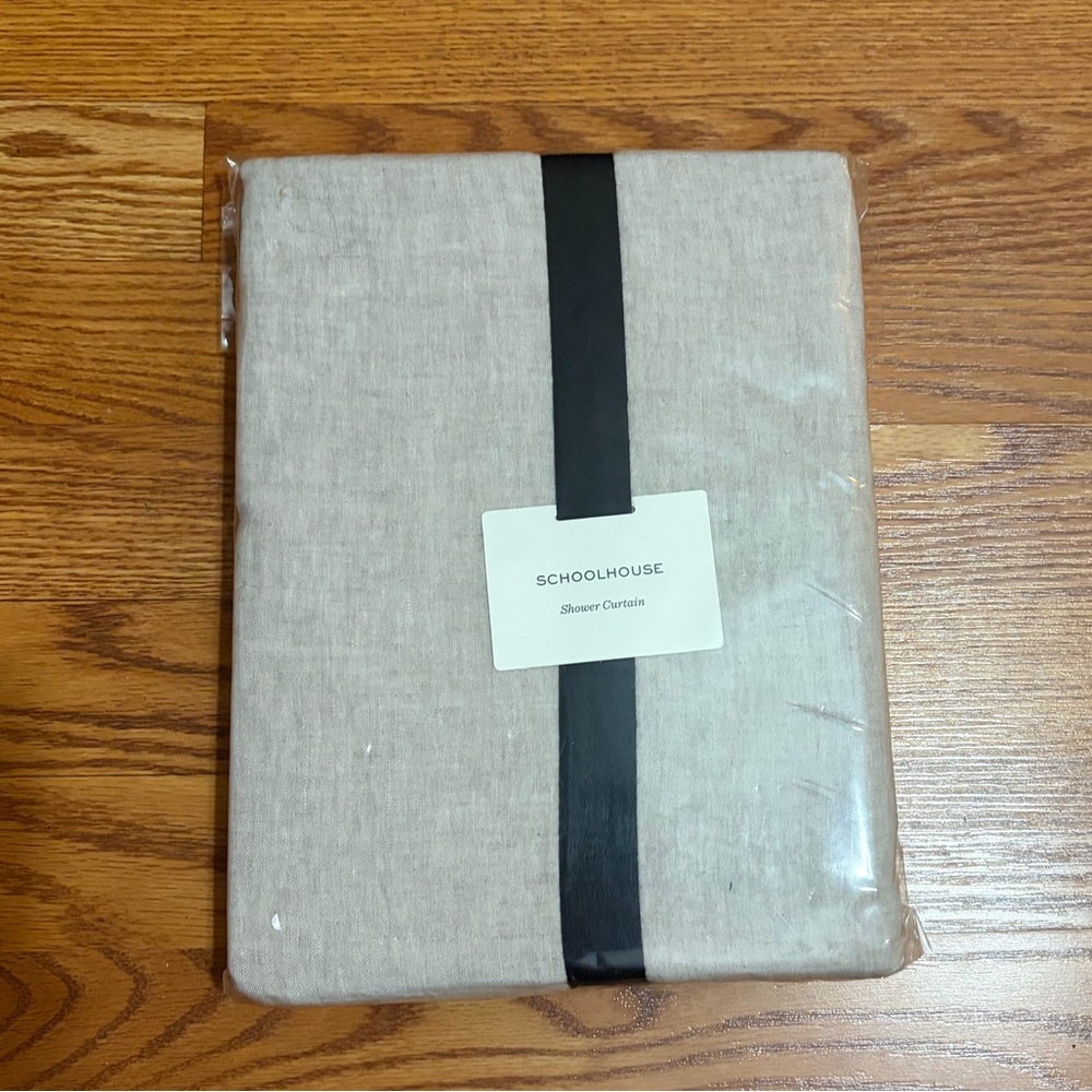 NEW Schoolhouse Linen Natural Shower Curtain 72” x 84”